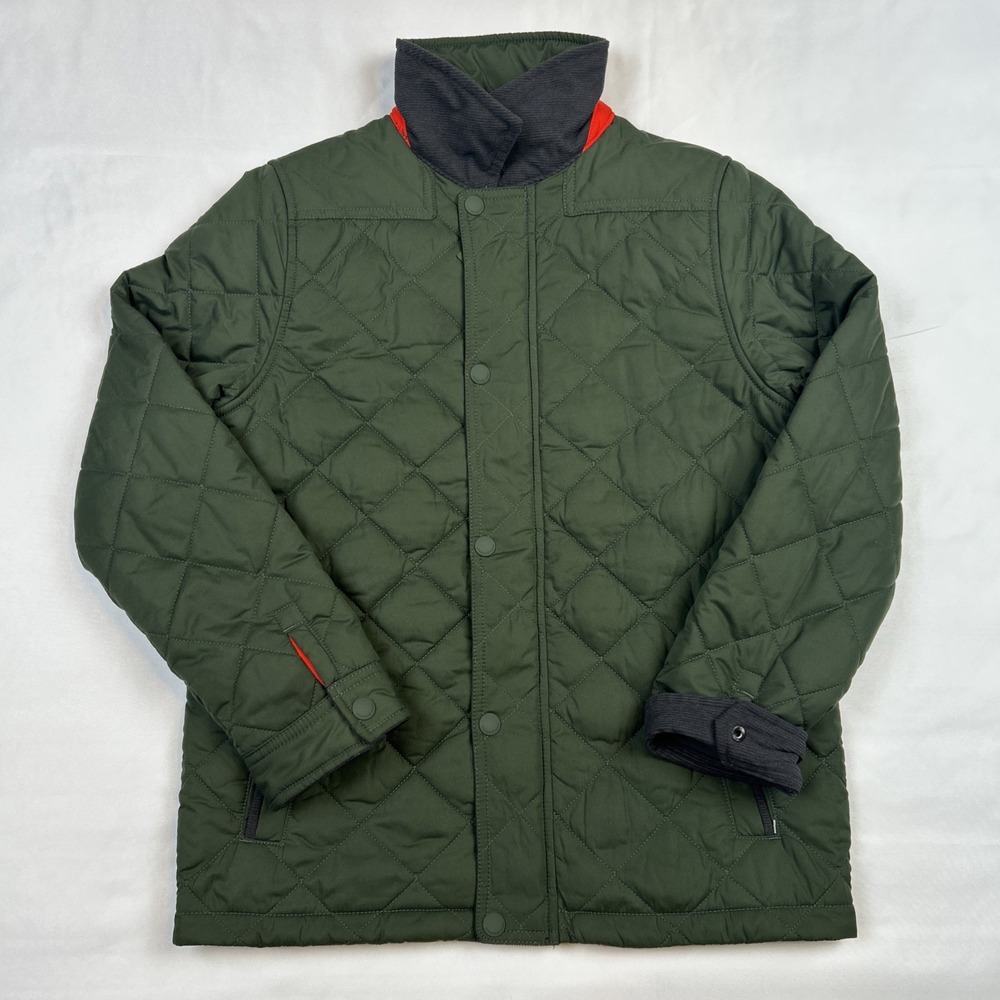 Vineyard Vines Quilted Barn Jacket Sz Medium Chore Coat Green Primaloft Full Zip